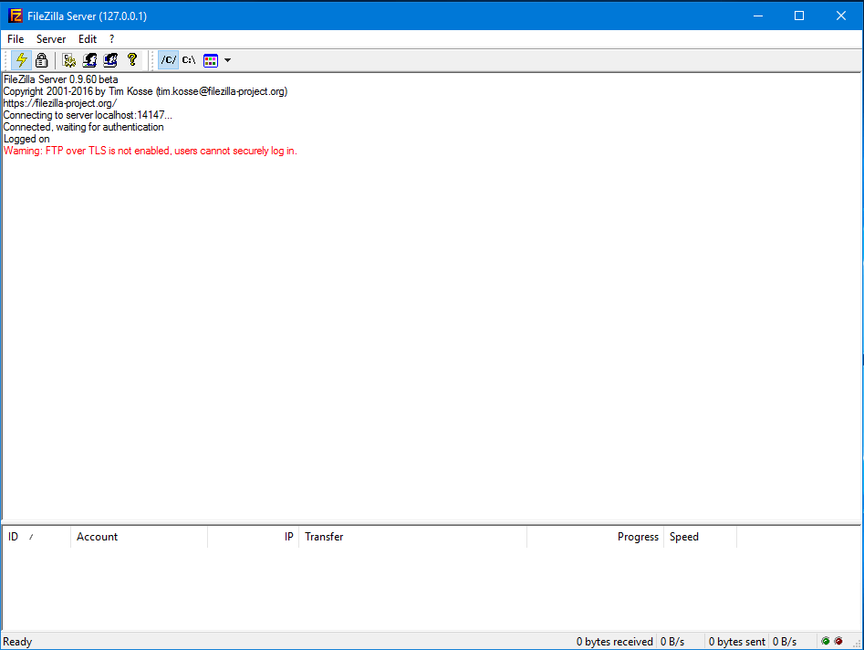FileZilla Server Interface