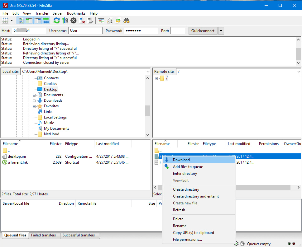 FileZilla File Transfer